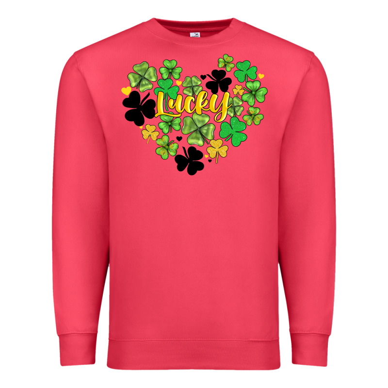 Lucky Heart Shaped Clover Premium Sweatshirt by AdoDesignShop | Teevron