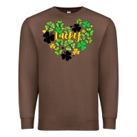 Chestnut lucky heart shaped clover Premium Sweatshirt - AdoDesignShop