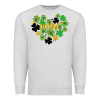 Dove Grey lucky heart shaped clover Premium Sweatshirt - AdoDesignShop