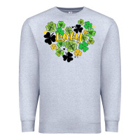 Heather Grey lucky heart shaped clover Premium Sweatshirt - AdoDesignShop