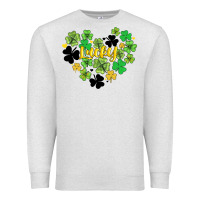 Oatmeal Heather lucky heart shaped clover Premium Sweatshirt - AdoDesignShop