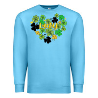 Ocean Blue lucky heart shaped clover Premium Sweatshirt - AdoDesignShop