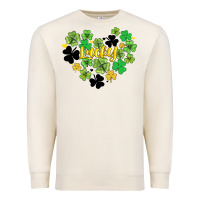Sandshell lucky heart shaped clover Premium Sweatshirt - AdoDesignShop