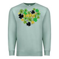 Seafoam lucky heart shaped clover Premium Sweatshirt - AdoDesignShop