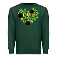 Sports Green lucky heart shaped clover Premium Sweatshirt - AdoDesignShop
