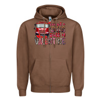 Chestnut I've got bus full of Valentine Zipper Hoodie - RacoonDesign