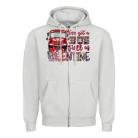 Dove Grey I've got bus full of Valentine Zipper Hoodie - RacoonDesign