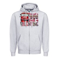 Heather Grey I've got bus full of Valentine Zipper Hoodie - RacoonDesign