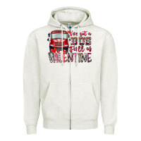Oatmeal Heather I've got bus full of Valentine Zipper Hoodie - RacoonDesign