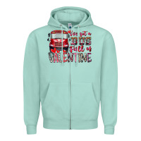 Seafoam I've got bus full of Valentine Zipper Hoodie - RacoonDesign