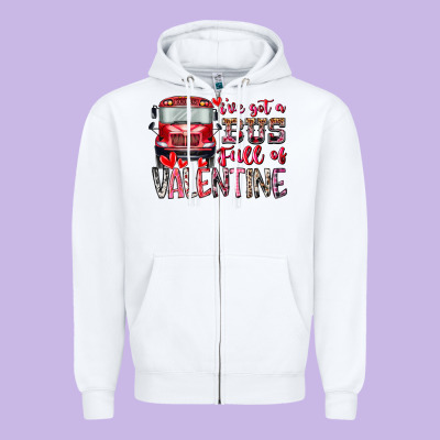 I've Got Bus Full Of Valentine Zipper Hoodie Designed By Racoondesign