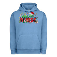 Pigment Pebble Blue Registered Nurse Christmas Urban Hoodie - MaliasSmallBusiness