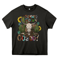 Asphalt summer down cowboy Heavy Core Tee - CowhideDigitalArt