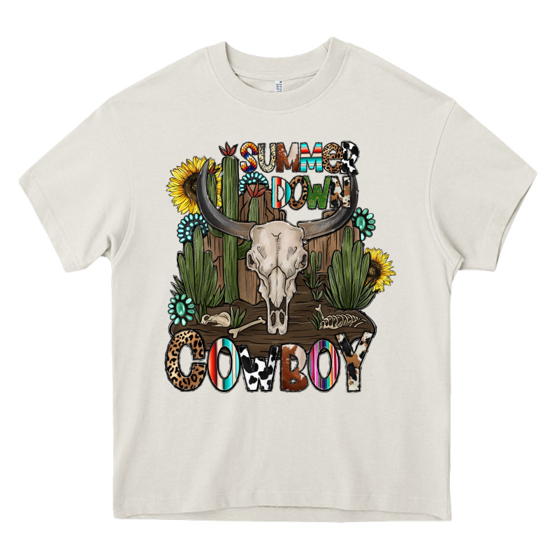 Summer Down Cowboy Heavy Core Tee by CowhideDigitalArt | Teevron