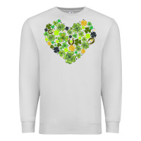 Dove Grey heart shaped clover Premium Sweatshirt - AdoDesignShop