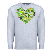 Heather Grey heart shaped clover Premium Sweatshirt - AdoDesignShop