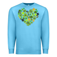 Ocean Blue heart shaped clover Premium Sweatshirt - AdoDesignShop