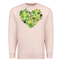 Pale Pink heart shaped clover Premium Sweatshirt - AdoDesignShop