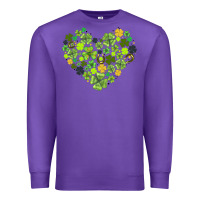 Purple heart shaped clover Premium Sweatshirt - AdoDesignShop