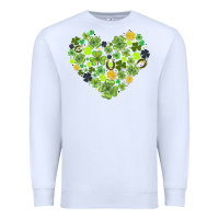 White heart shaped clover Premium Sweatshirt - AdoDesignShop