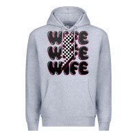 Heather Grey wife wife wife Premium Hoodie - MaliasSmallBusiness
