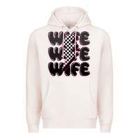 Pale Pink wife wife wife Premium Hoodie - MaliasSmallBusiness
