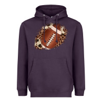 Plum football cowhide leopard patch Heavyweight Hoodie - JahusDesignShop