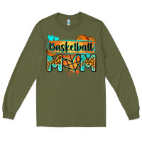 Army Green basketball mom with leopard Long Sleeve Tee - Zillion Design Studio