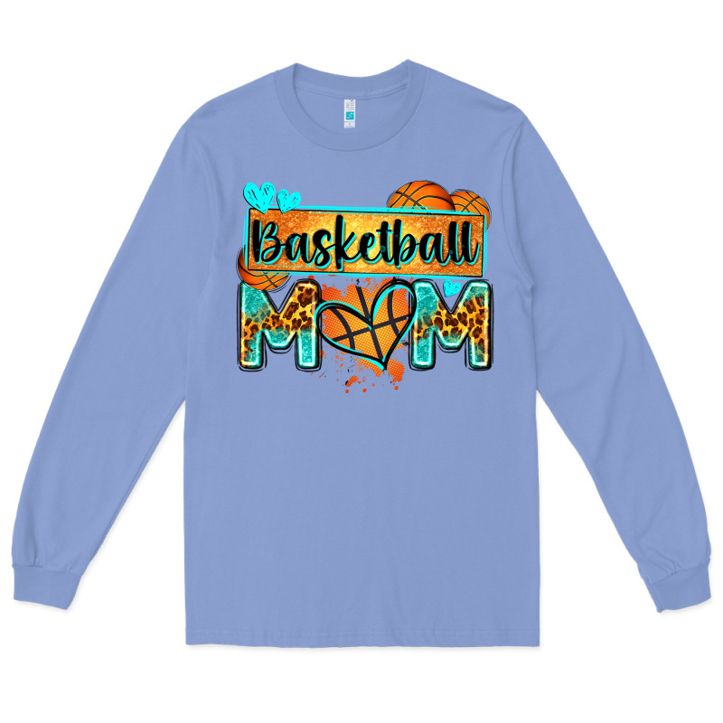 Basketball Mom With Leopard Long Sleeve Tee by Zillion Design Studio | Teevron