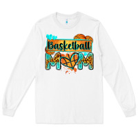 White basketball mom with leopard Long Sleeve Tee - Zillion Design Studio