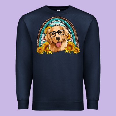 Golden Retriever Rainbow Premium Sweatshirt Designed By Artiststas
