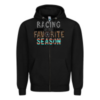 Black racing is my favorite season Zipper Hoodie - CowhideDigitalArt