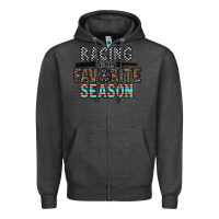 Charcoal Heather racing is my favorite season Zipper Hoodie - CowhideDigitalArt