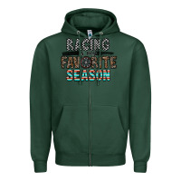 Sports Green racing is my favorite season Zipper Hoodie - CowhideDigitalArt