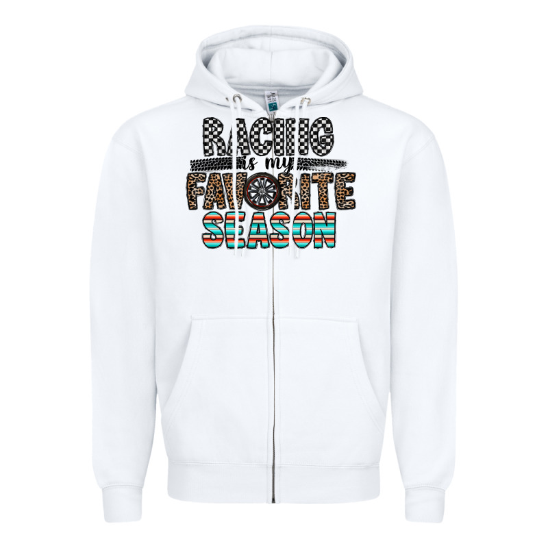Racing Is My Favorite Season Zipper Hoodie by CowhideDigitalArt | Teevron