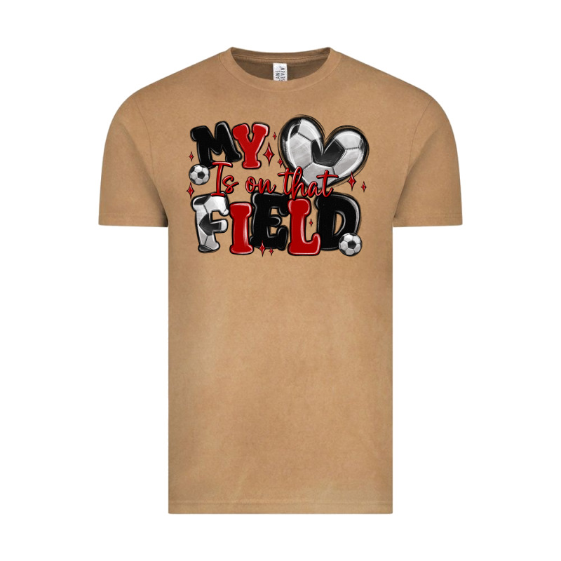 My Heart Is On That Field Soccer Vintage Tee by MaliasSmallBusiness | Teevron