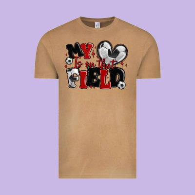 Vintage Tee my heart is on that field soccer