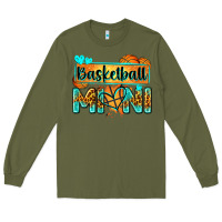 Army Green basketball mini with leopard Long Sleeve Tee - Zillion Design Studio