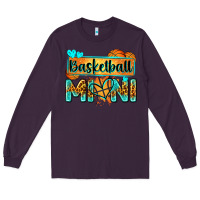 Plum basketball mini with leopard Long Sleeve Tee - Zillion Design Studio