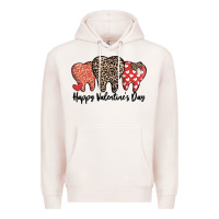 Pale Pink dentist happy valentines day Premium Hoodie - MaliasSmallBusiness