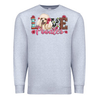 Heather Grey love poodles Premium Sweatshirt - Artiststas