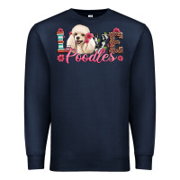 Navy love poodles Premium Sweatshirt - Artiststas