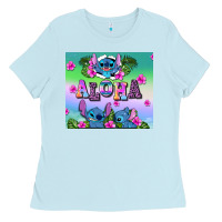 Baby Blue aloha stitch Ladies Tee - AdoDesignShop