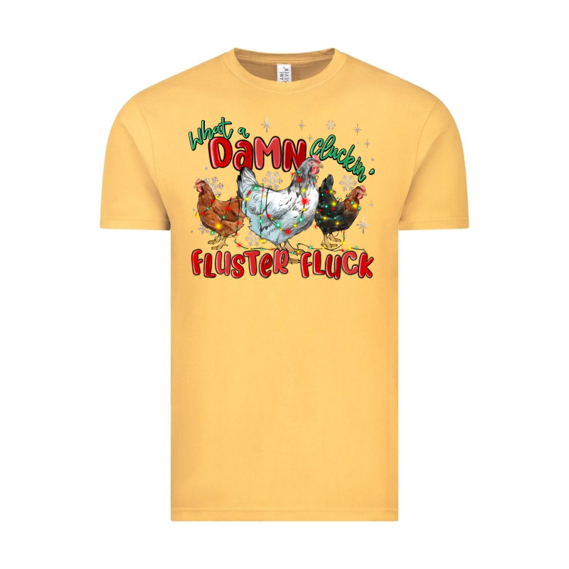 What A Damn Cluckin' Fluster Fluck Chickens Christ Vintage Tee by MaliasSmallBusiness | Teevron