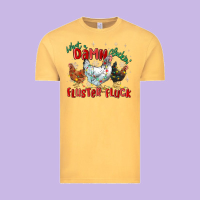 Vintage Tee what a damn cluckin' fluster fluck chickens christ
