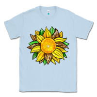 Dusty Blue lemon sunflower Classic Tee - Zillion Design Studio