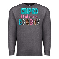 Charcoal Heather cupid find me a cowboy Premium Sweatshirt - AdoDesignShop