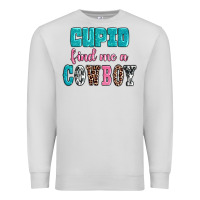 Dove Grey cupid find me a cowboy Premium Sweatshirt - AdoDesignShop