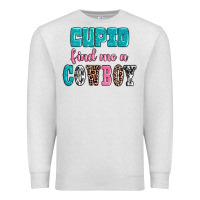 Oatmeal Heather cupid find me a cowboy Premium Sweatshirt - AdoDesignShop