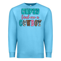 Ocean Blue cupid find me a cowboy Premium Sweatshirt - AdoDesignShop